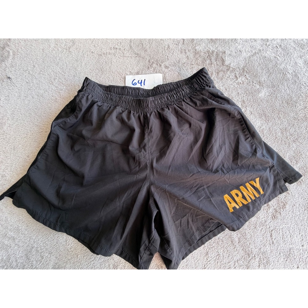 US Army PT Shorts Mens Medium Black Athletic Training Gym